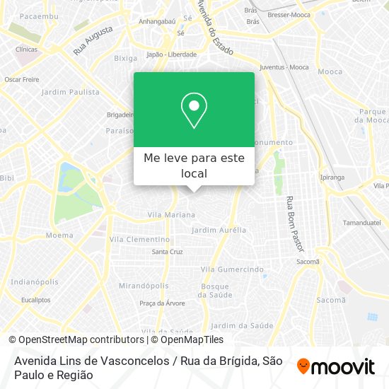 Avenida Lins de Vasconcelos / Rua da Brígida mapa