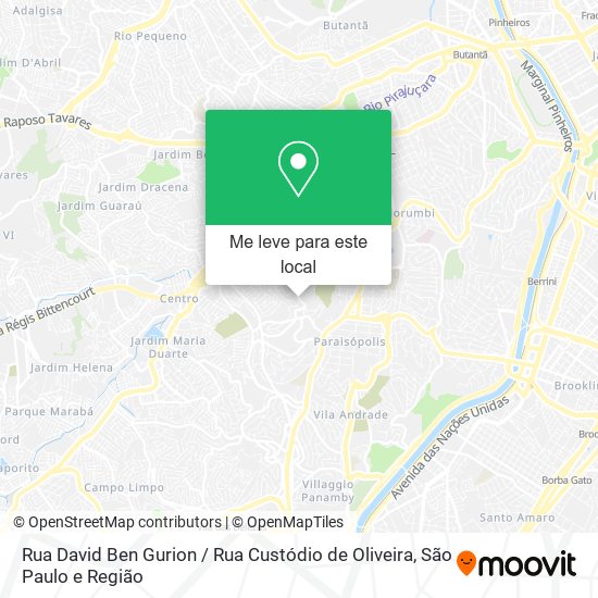 Rua David Ben Gurion / Rua Custódio de Oliveira mapa