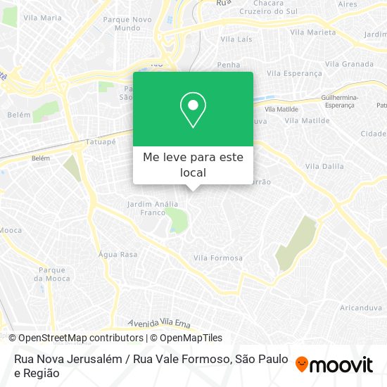 Rua Nova Jerusalém / Rua Vale Formoso mapa