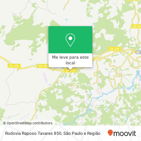 Rodovia Raposo Tavares 850 mapa