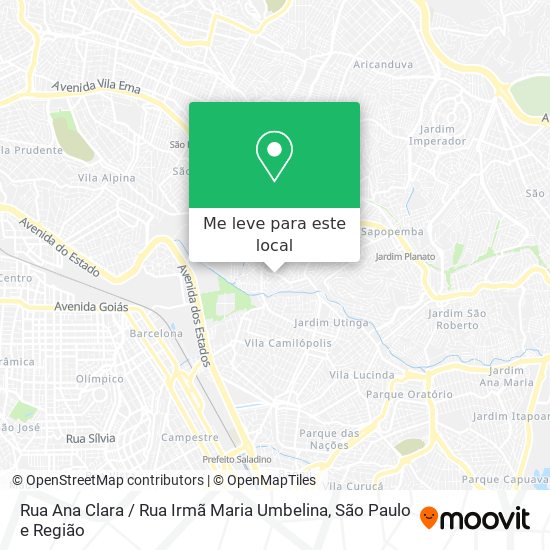 Rua Ana Clara / Rua Irmã Maria Umbelina mapa