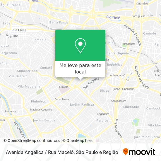 Avenida Angélica / Rua Maceió mapa