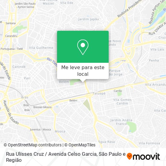 Rua Ulísses Cruz / Avenida Celso Garcia mapa
