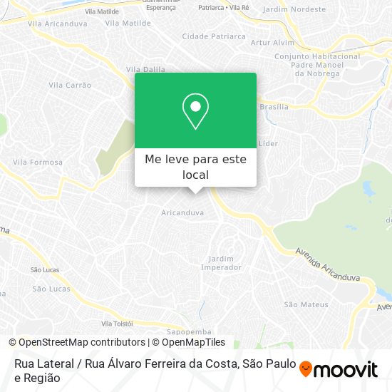 Rua Lateral / Rua Álvaro Ferreira da Costa mapa