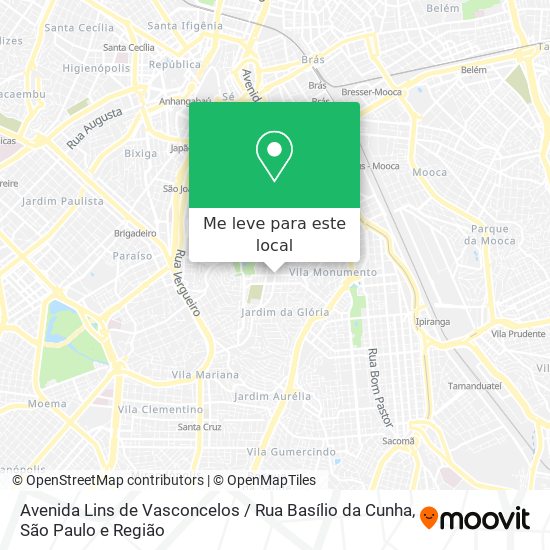 Avenida Lins de Vasconcelos / Rua Basílio da Cunha mapa