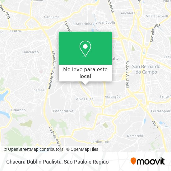 Chácara Dublin Paulista mapa