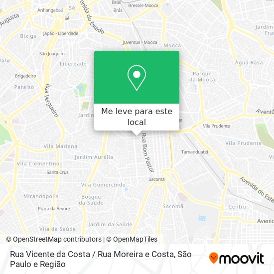Rua Vicente da Costa / Rua Moreira e Costa mapa