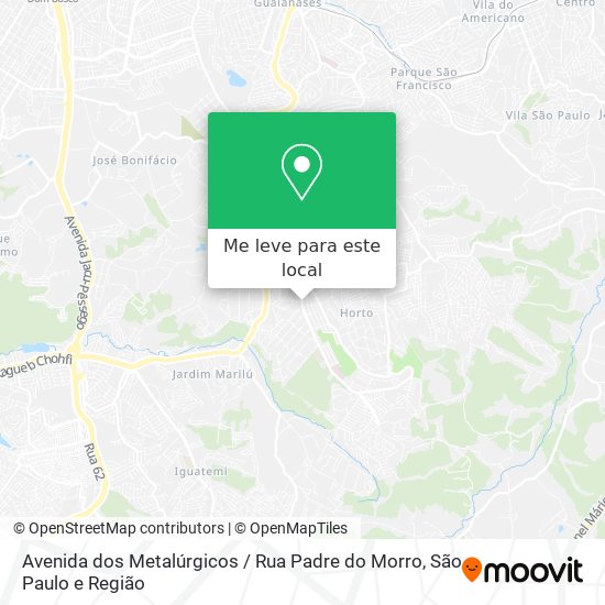 Avenida dos Metalúrgicos / Rua Padre do Morro mapa