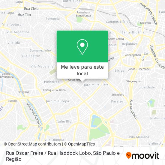 Rua Oscar Freire / Rua Haddock Lobo mapa