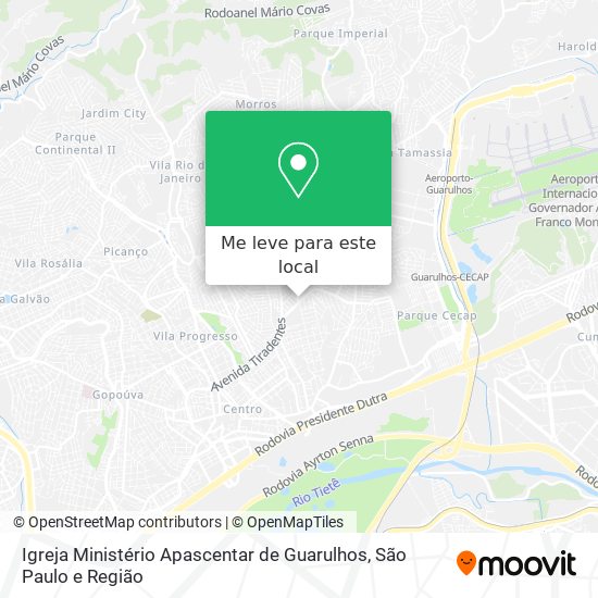 Igreja Ministério Apascentar de Guarulhos mapa