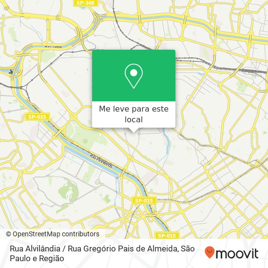 Rua Alvilândia / Rua Gregório Pais de Almeida mapa