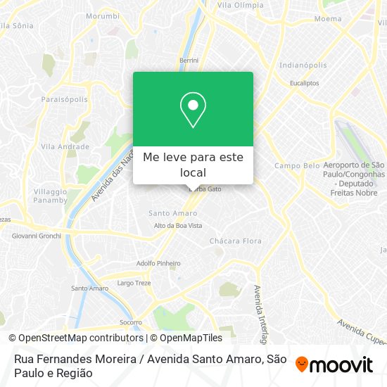 Rua Fernandes Moreira / Avenida Santo Amaro mapa