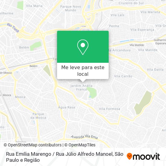 Rua Emília Marengo / Rua Júlio Alfredo Manoel mapa