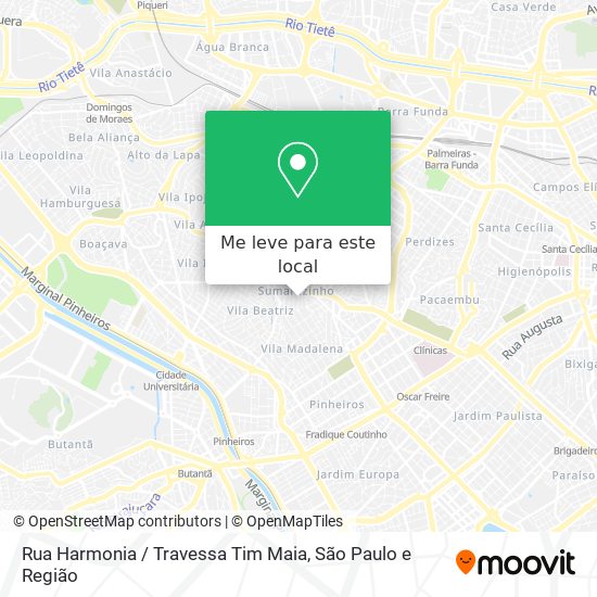 Rua Harmonia / Travessa Tim Maia mapa
