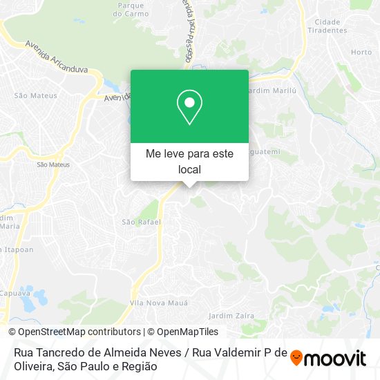 Rua Tancredo de Almeida Neves / Rua Valdemir P de Oliveira mapa