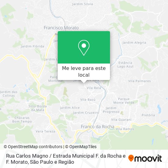 Rua Carlos Magno / Estrada Municipal F. da Rocha e F. Morato mapa