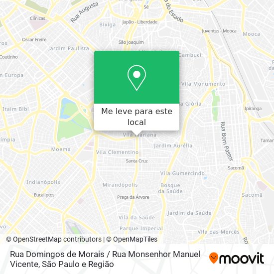 Rua Domingos de Morais / Rua Monsenhor Manuel Vicente mapa