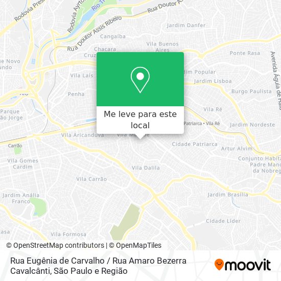 Rua Eugênia de Carvalho / Rua Amaro Bezerra Cavalcânti mapa