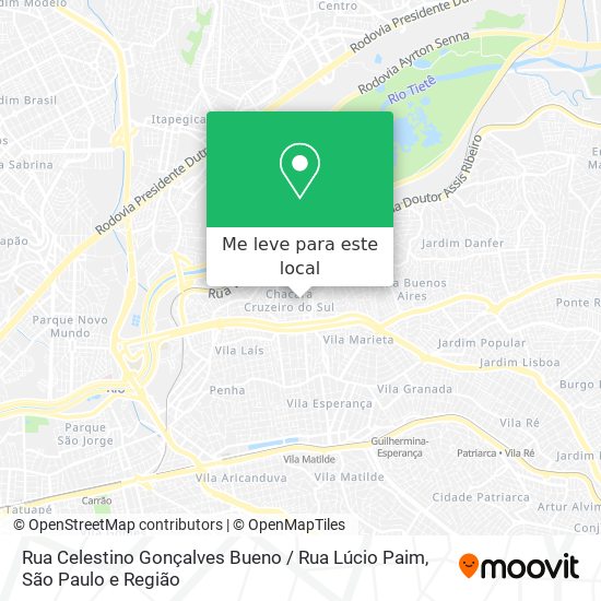 Rua Celestino Gonçalves Bueno / Rua Lúcio Paim mapa