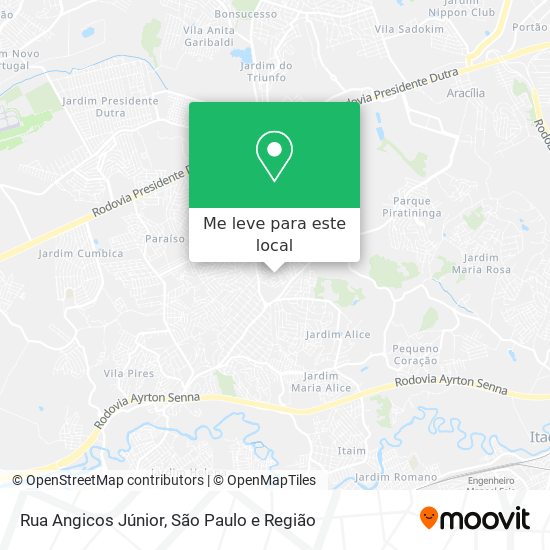 Rua Angicos Júnior mapa