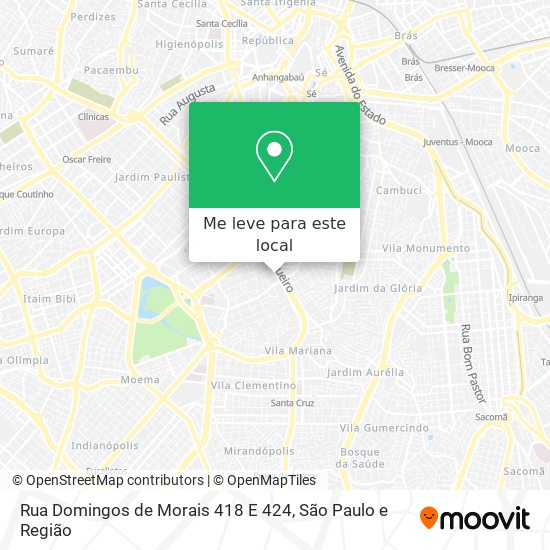 Rua Domingos de Morais 418 E 424 mapa