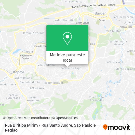 Rua Biritiba Mirim / Rua Santo André mapa