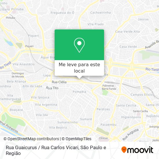 Rua Guaicurus / Rua Carlos Vicari mapa