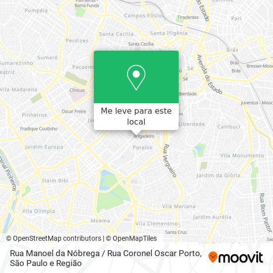 Rua Manoel da Nóbrega / Rua Coronel Oscar Porto mapa