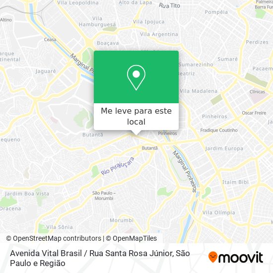 Avenida Vital Brasil / Rua Santa Rosa Júnior mapa