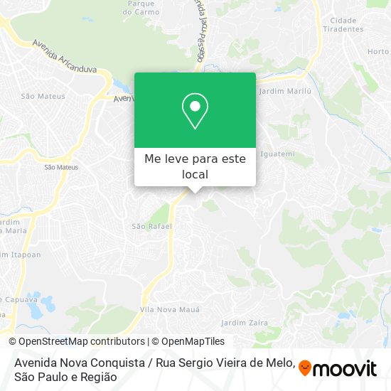 Avenida Nova Conquista / Rua Sergio Vieira de Melo mapa