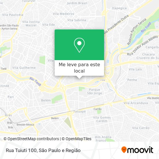 Rua Tuiuti 100 mapa