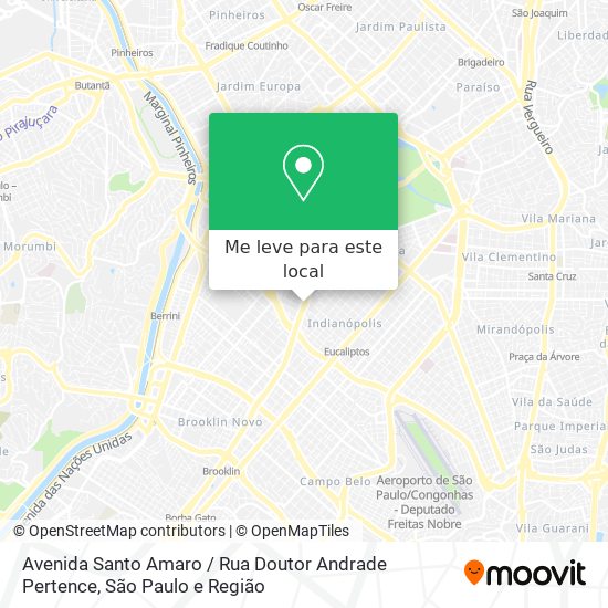 Avenida Santo Amaro / Rua Doutor Andrade Pertence mapa