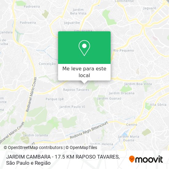 JARDIM CAMBARA - 17.5 KM RAPOSO TAVARES mapa