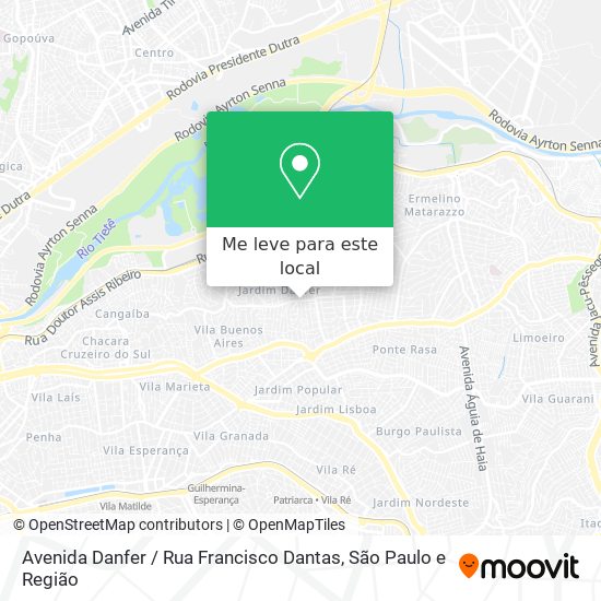 Avenida Danfer / Rua Francisco Dantas mapa