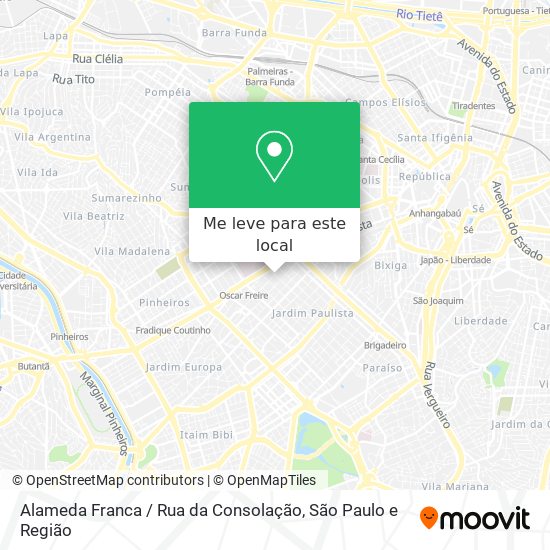 Alameda Franca / Rua da Consolação mapa