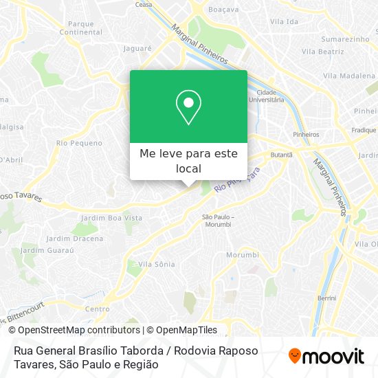 Rua General Brasílio Taborda / Rodovia Raposo Tavares mapa