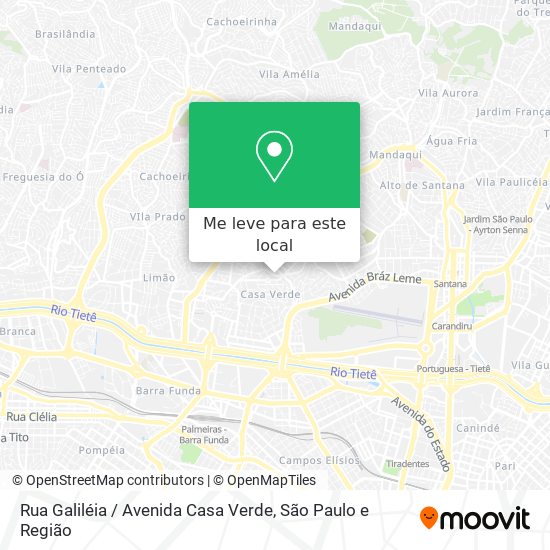 Rua Galiléia / Avenida Casa Verde mapa