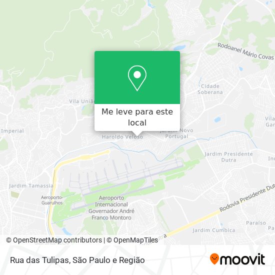 Rua das Tulipas mapa