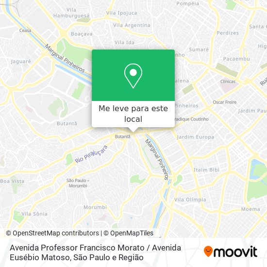 Avenida Professor Francisco Morato / Avenida Eusébio Matoso mapa