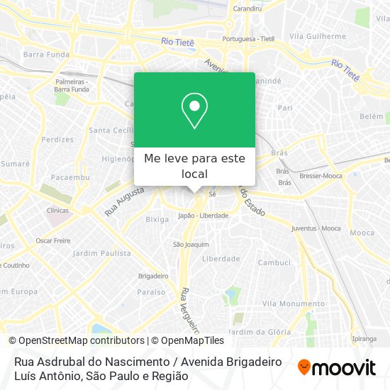 Rua Asdrubal do Nascimento / Avenida Brigadeiro Luís Antônio mapa