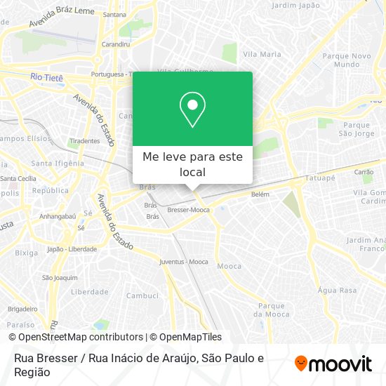 Rua Bresser / Rua Inácio de Araújo mapa