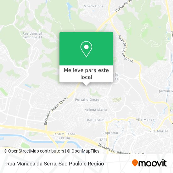 Rua Manacá da Serra mapa