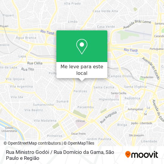 Rua Ministro Godói / Rua Domício da Gama mapa