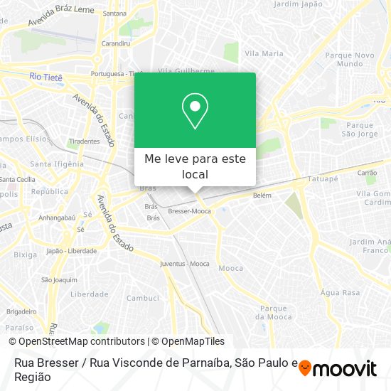 Rua Bresser / Rua Visconde de Parnaíba mapa