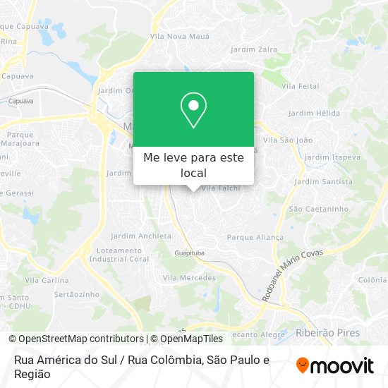 Rua América do Sul / Rua Colômbia mapa