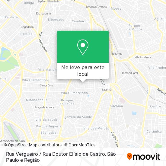 Rua Vergueiro / Rua Doutor Elísio de Castro mapa