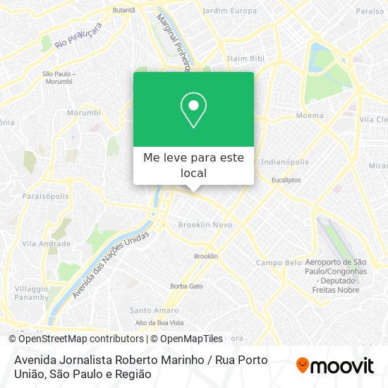 Avenida Jornalista Roberto Marinho / Rua Porto União mapa