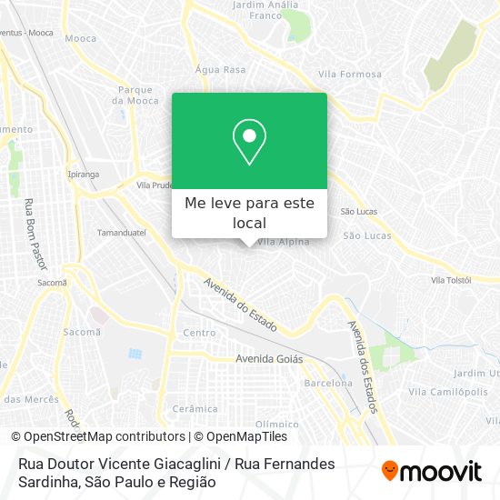 Rua Doutor Vicente Giacaglini / Rua Fernandes Sardinha mapa