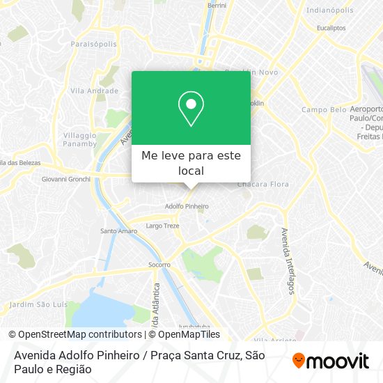 Avenida Adolfo Pinheiro / Praça Santa Cruz mapa
