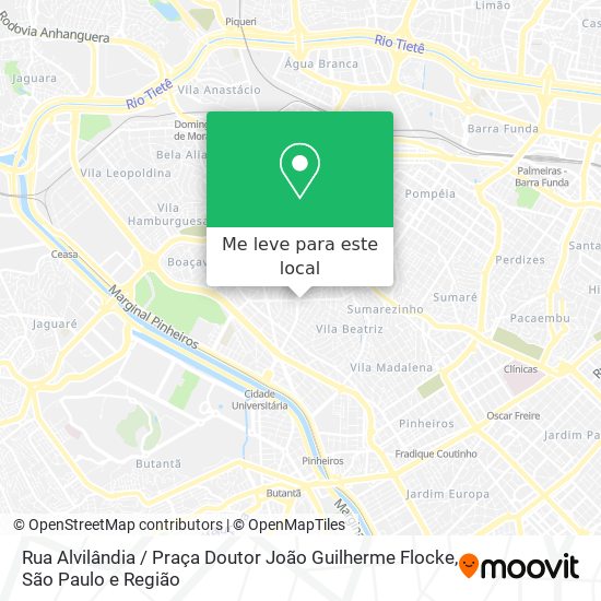 Rua Alvilândia / Praça Doutor João Guilherme Flocke mapa